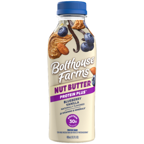Bolthouse Farms™ Protein Plus™ Blueberry Vanilla Nut Butter Protein Shake Perspective: front