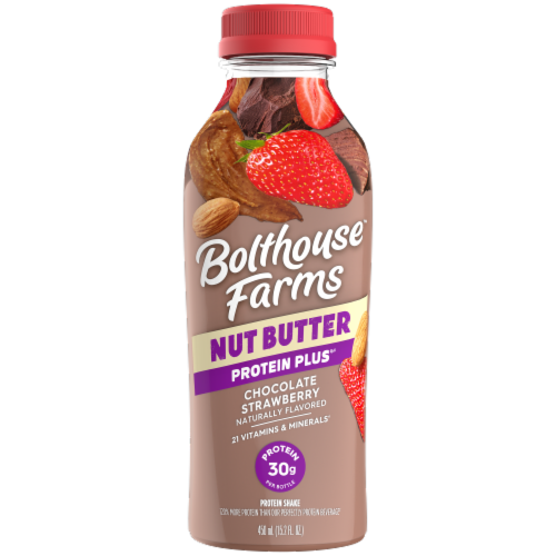 Bolthouse™ Farms Nut Butter Chocolate Strawberry Protein Plus® Perspective: front