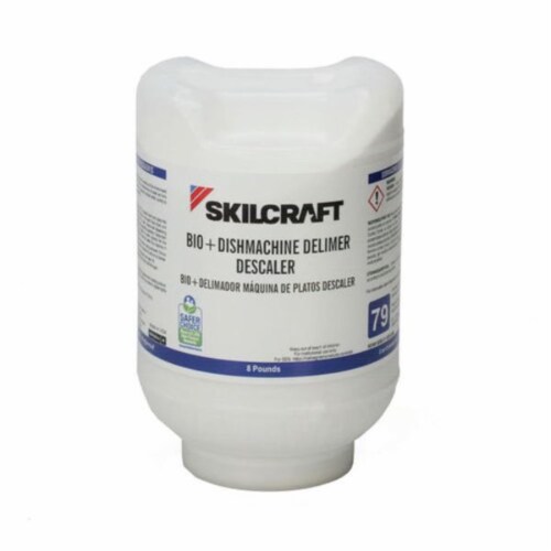 NSN6950086 Bio Plus Dishwasher De-Limer & De-Scaler Cleaner - 8 lbs Bottle - GSA 685001695008 Perspective: front