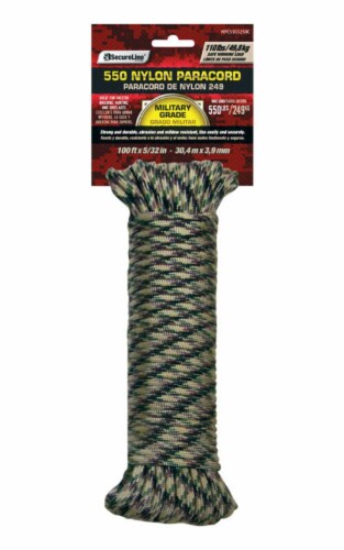 Secureline Camouflage Braided 550 Nylon Paracord, 5/32 in x 50 ft