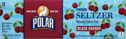 Polar® Black Cherry Flavored Seltzer Water Cans Perspective: front