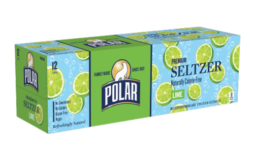 Polar® Lime Flavored Seltzer Water Cans Perspective: front