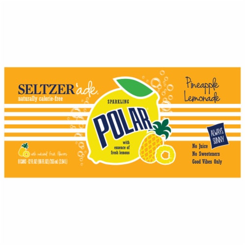 Polar Seltzer'ade® Pineapple Lemonade Seltzer Cans Perspective: front