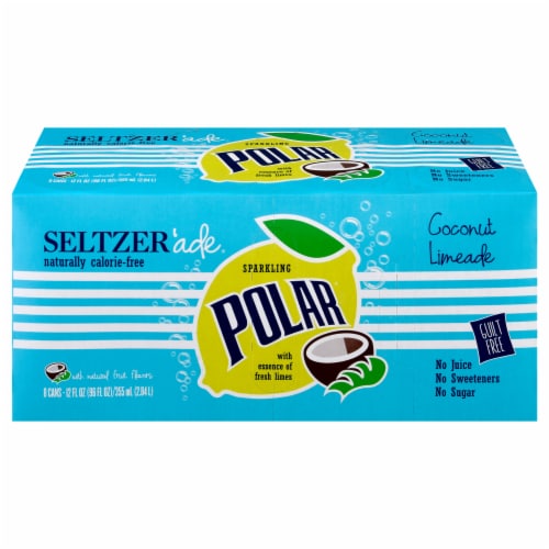 Polar Seltzer'ade® Coconut Limeade Seltzer Cans Perspective: front