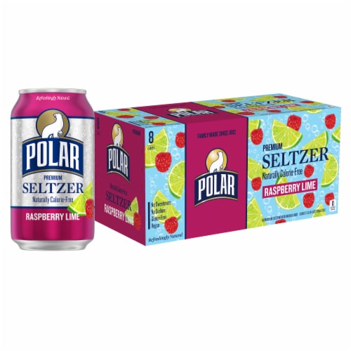 Polar® Raspberry Lime Flavored Seltzer Water Cans Perspective: front