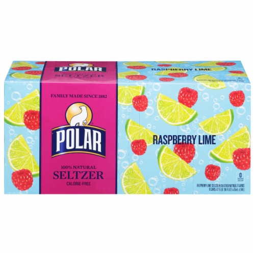 Polar Raspberry Lime Flavored Seltzer Water Cans Perspective: front