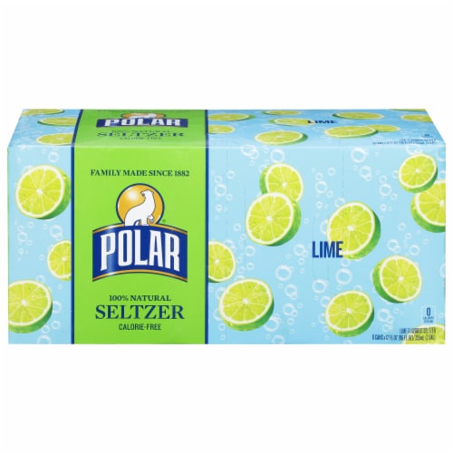 Polar® Lime Flavored Seltzer Water Cans Perspective: front