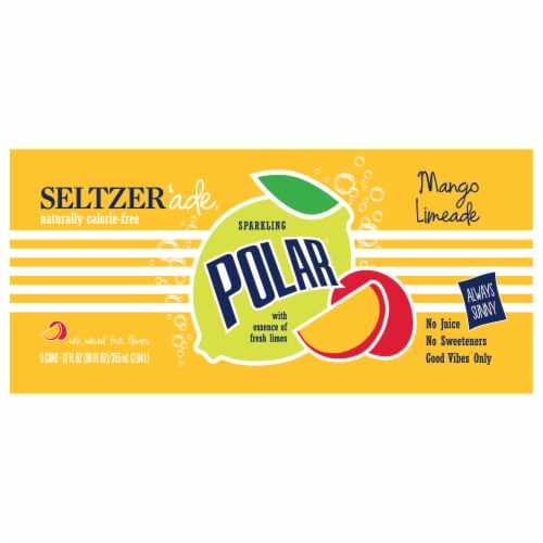 Polar Seltzer'ade® Mango Limeade Seltzer Cans Perspective: front