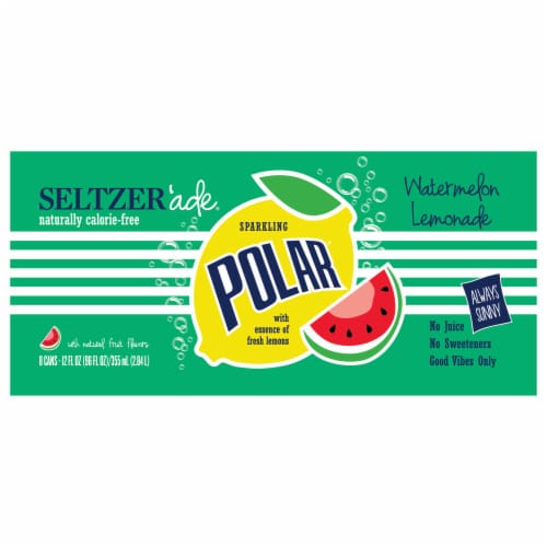 Polar Seltzer'ade® Watermelon Lemonade Seltzer Cans Perspective: front