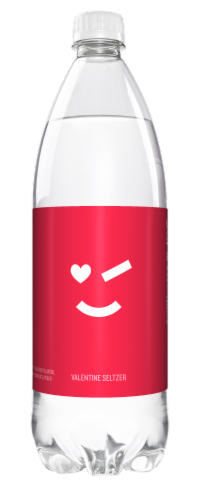 Polar® Red Hearts Valentines Seltzer Bottled Water Perspective: front