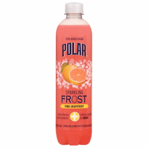 Polar® Frost Pink Grapefruit Flavored Sparkling Bottled Water Perspective: front