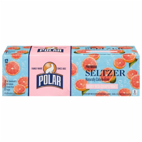 Polar Seltzer Ruby Red Grapefruit Sparkling Water Perspective: front