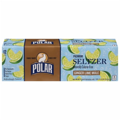 Polar® Ginger Lime Mule Flavored Seltzer Water Cans Perspective: front
