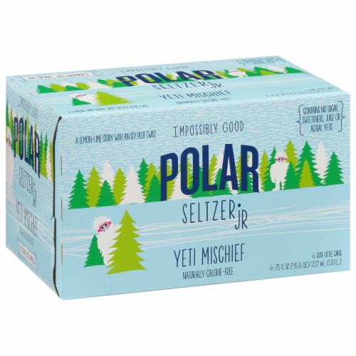 Polar® Yeti Mischief Flavored Seltzer Water Mini Cans Perspective: front