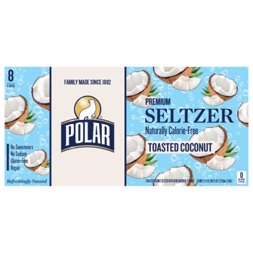 Polar Premium Seltzer Toasted Coconut Perspective: front