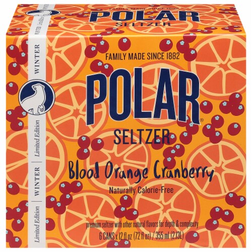 Polar® Winter Limited Edition Blood Orange Cranberry Seltzer Perspective: front