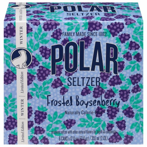 Polar® Frosted Boysenberry Seltzer Cans Perspective: front