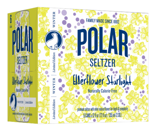Polar® Limited Edition Elderflower Starlight Seltzer Cans Perspective: front