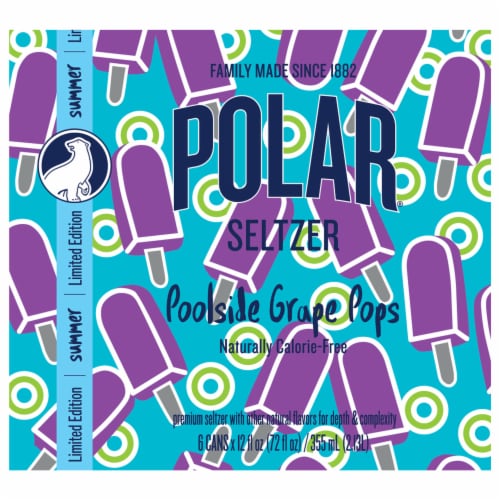 Polar® Poolside Grape Seltzer Sleek Can Pack Perspective: front