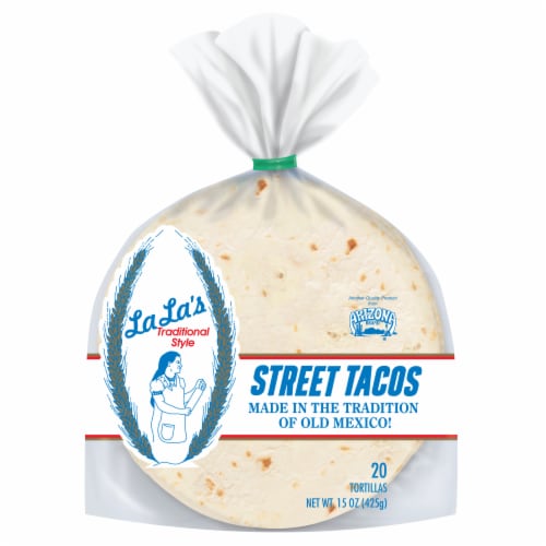 LaLa's Street Taco Size Flour Tortillas Perspective: front