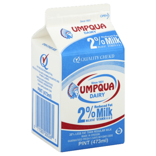 Umpqua Dairy 2% Milk Perspective: front