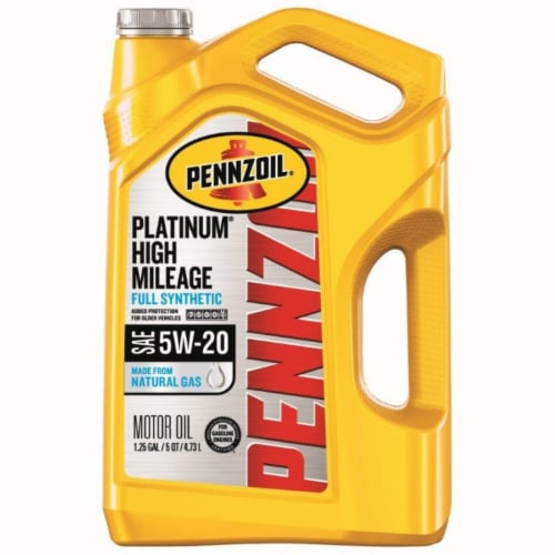 Pennzoil 5W-20 Platinum High Mileage Full Synthetic Motor Oil Perspective: front