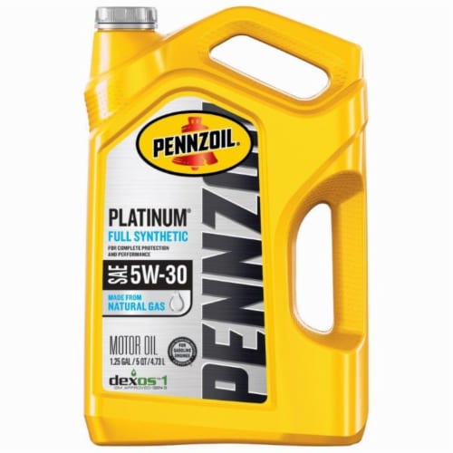 Pennzoil Platinum 5W-30 SAE Full Synthetic Motor Oil Perspective: front