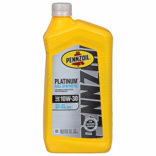 Pennzoil® Platinum® 10W-30 SAE Full Synthetic Motor Oil Perspective: front