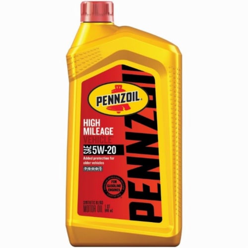 Pennzoil 5W-20 High Mileage Synthetic Blend Motor Oil Perspective: front