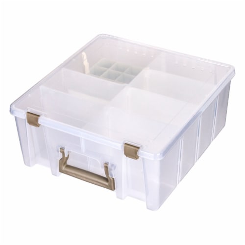 ArtBin Super Satchel Double Deep W/Accessory Tray-15.25 X14 X6.25  Translucent, 1 count - Fry's Food Stores