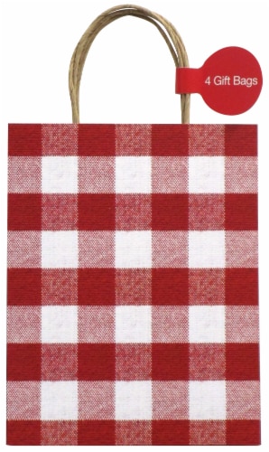 Holiday Home Red/Black Plaid Gift Bags Perspective: front