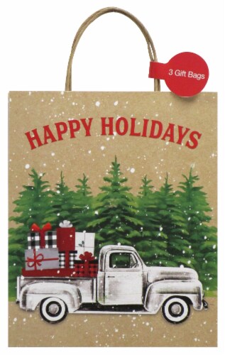 Holiday Home Truck/Merry Little Xmas Gift Bags Perspective: front