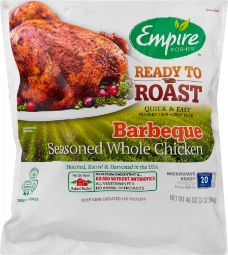 Empire Kosher Ready to Roast Barbeque Seasoned Whole Chicken Perspective: front