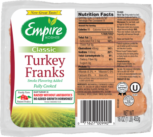 Empire Kosher Turkey Franks Perspective: front