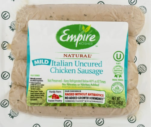 Empire Kosher™ Mild Italian Uncured Chicken Sausage Perspective: front
