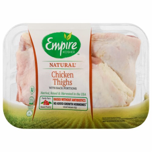 Empire Kosher Natural Boneless & Skinless Chicken Thighs Perspective: front
