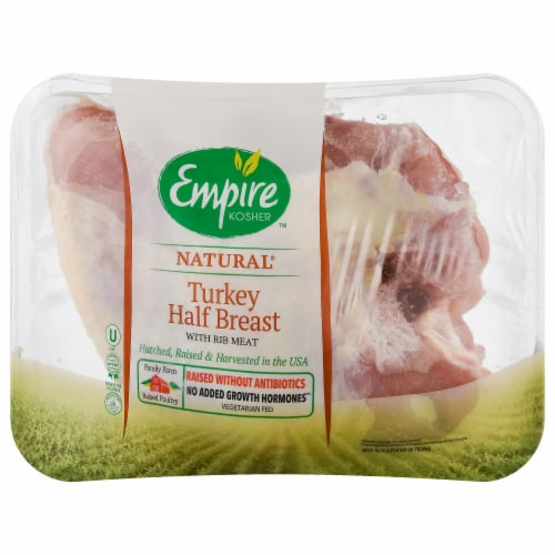 Empire Kosher™ Natural Turkey Half Breast with Rib Meat Perspective: front