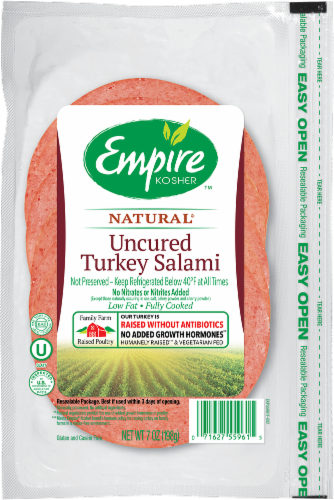 Empire Kosher Uncured Turkey Salami Lunch Meat Perspective: front