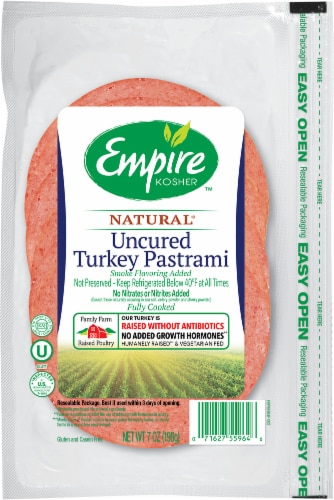 Empire Kosher Uncured Turkey Pastrami Lunch Meat Perspective: front