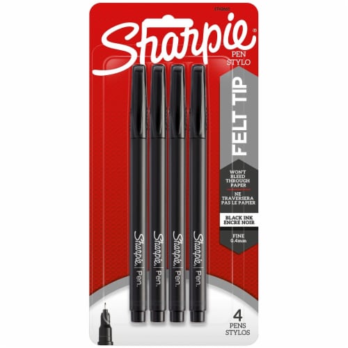 Fry’s Food Stores - Sharpie Pen. Felt Pens Fine Point Black Ink 4 Pack  (1742661) 730419, 1