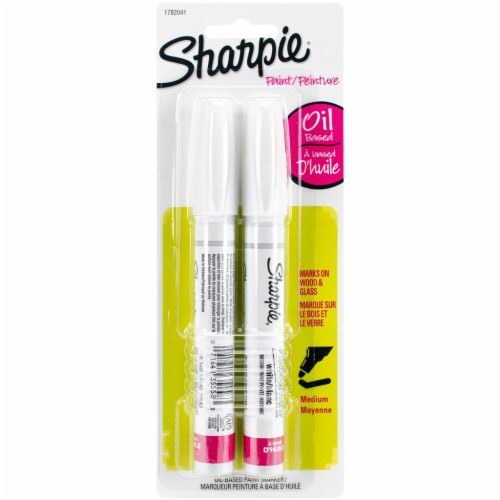 Sharpie Medium Point Oil-Based Opaque Paint Markers 2/Pkg-White, 1