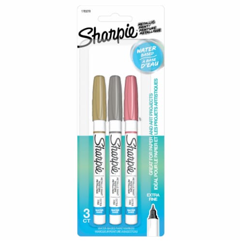 Sharpie® Fine Point Permanent Gold/Silver/Bronze Metallic Paint Pens Perspective: front