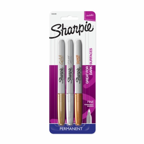 Sharpie Metallic Permanent Markers, Gold, 4/Pack