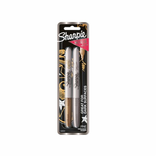 Sharpie® Metallic Fine Point Markers - Silver, 2 pk - Fred Meyer