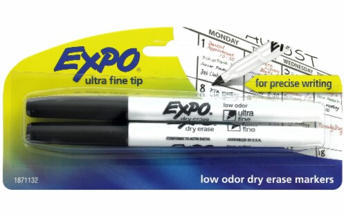 Expo Low Odor Dry Erase Markers, Ultra-Fine Tip, Assorted Colors, 8 Count