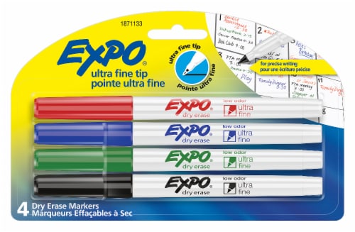 Expo® Low Odor Ultra-Fine Tip Dry Erase Markers - Assorted, 4 pk - Pick 'n  Save