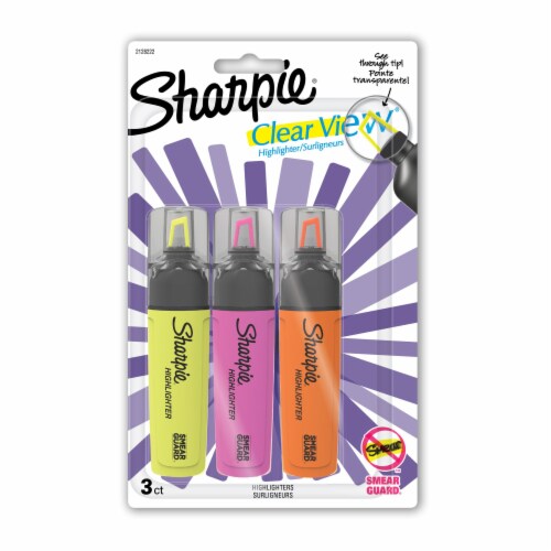 Sharpie® Highlighter, Clear View Highlighter, Assorted, 3 Count Perspective: front