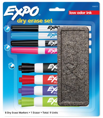 Expo® Assorted Point Dry Erase Markers and Eraser Perspective: front