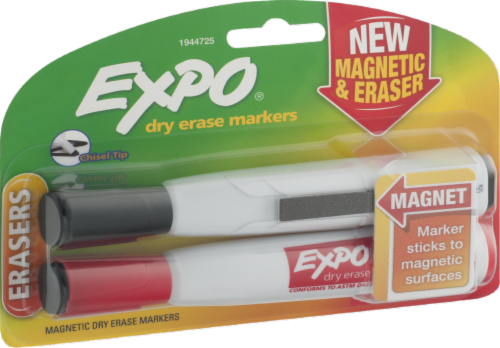 Expo® Magnetic Dry Erase Marker and Eraser - 2 Count Perspective: front