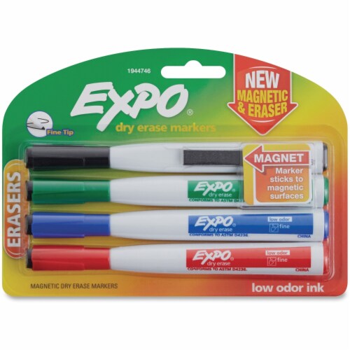 Expo Magnetic Dry Erase Markers, Assorted - 4 count